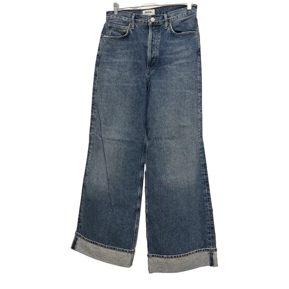 Agolde DAME Wide Leg Jeans Size 28 High Rise Button Fly Control Wash Sustainable